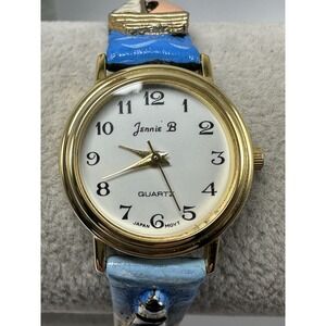 Jennie B New Battery Ladies Watch Ocean Theme 24MM 6.5" Leather Band S16